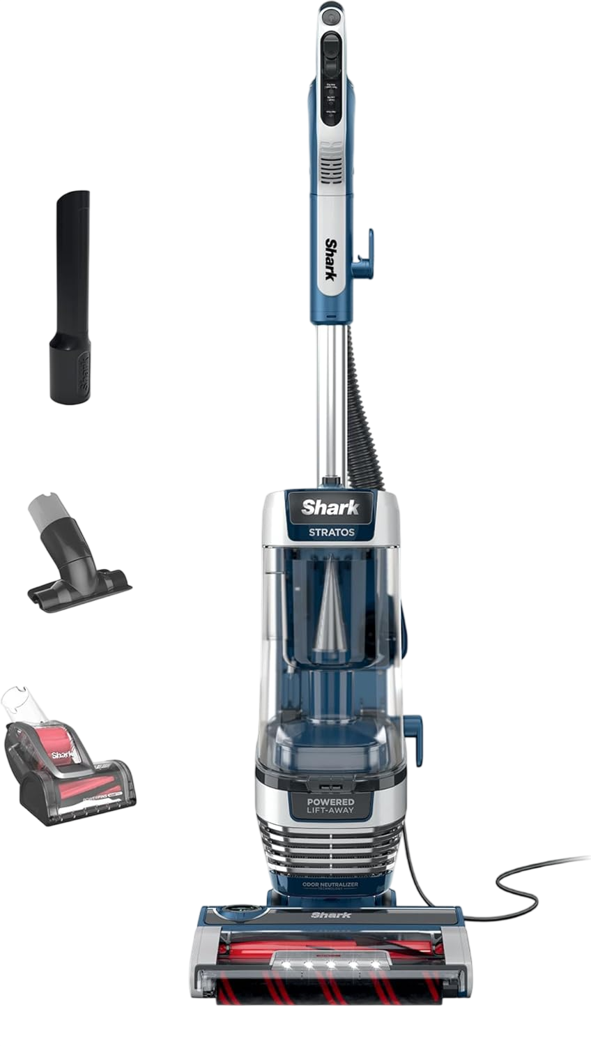 Upright Vacuum,HEPA, Odor Control, DuoClean, Shark AZ3002, Navy